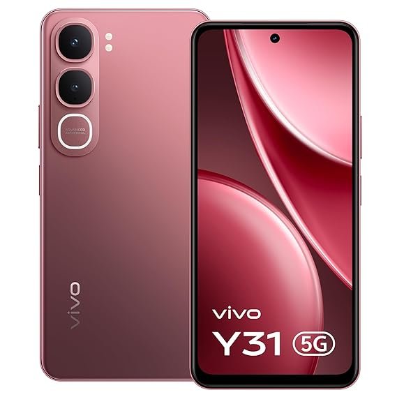 Vivo Y31 5G Rose Red front and back